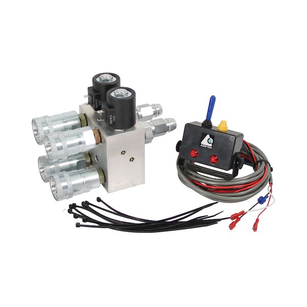 Hyd. Multiplier, 2 Circuit w/ Switchbox / JD Couplers, 12VDC 13" x9.5" x3"